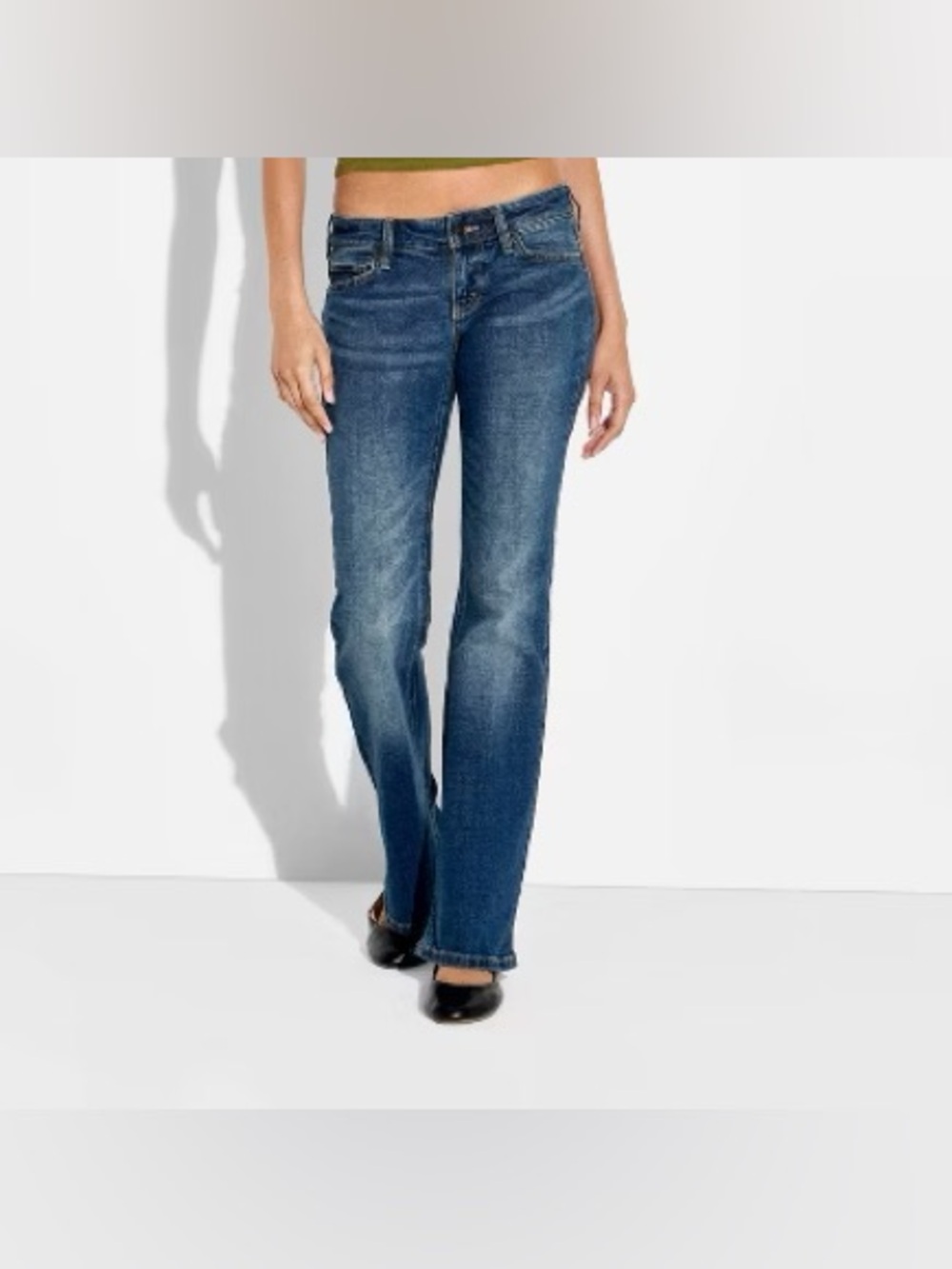 NWT Women's Low-Rise Baby Bootcut Jeans Wild Fable Sz 16 Dark Wash y2k